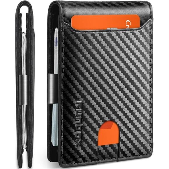 Slim Wallets for Men Carbon Black - Picture 1 of 7